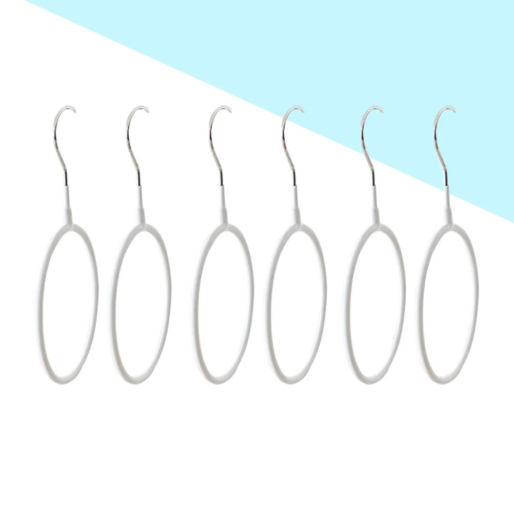 

5Pcs Stainless Steel Loop Hangers for Closet Accessories PVC Coated Smooth Belt Hanger Scarf Hanger