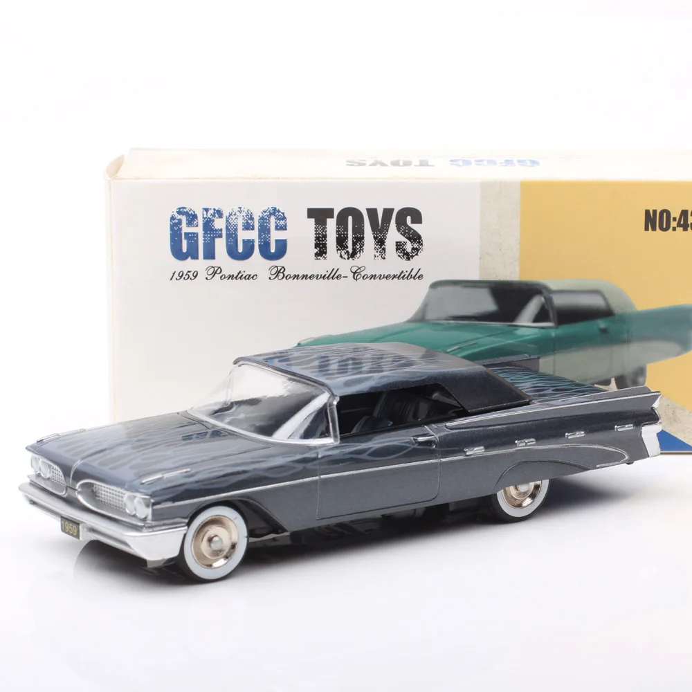 1:43 Scale GFCC Classic 1959 Pontiac Bonneville Convertible Vehicle Alloy Metal Diecast Model Car Toy Flame Pattern Miniature