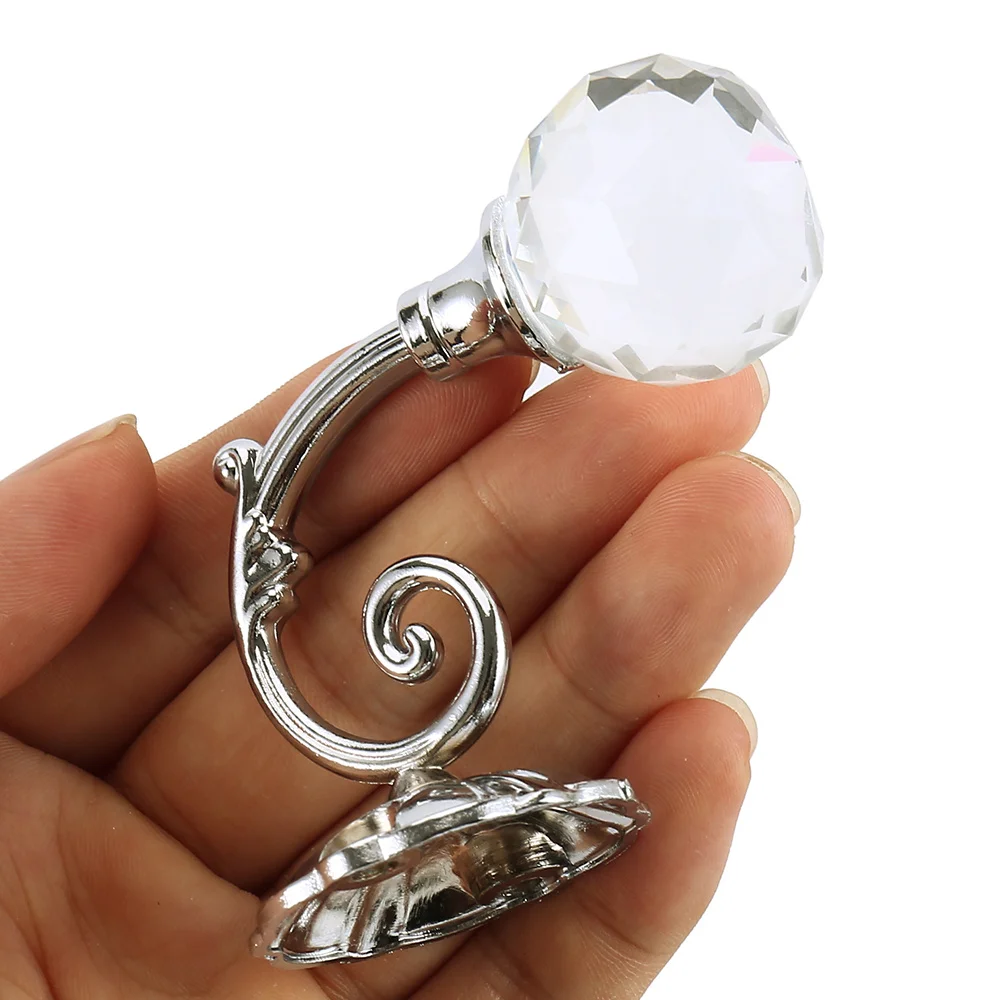 2pcs Curtain Holdbacks Wall Mounted Drapery Tiebacks Metal Crystal Curtain Hanging Hook Decorative - view 5