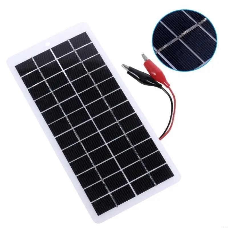 193A 10W 12V Outdoor DIY Solar Cells Polysilicon Epoxy Solar Panel+ Carabiner