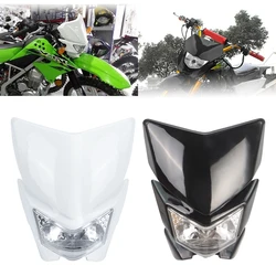 For Kawasaki KLX 250 450 KMX 125 KDX ZZR Motorcycle Headlight Plate WR KX KLR KLE 110 125 140 300 650 12V 35W Faros Moto Tuning