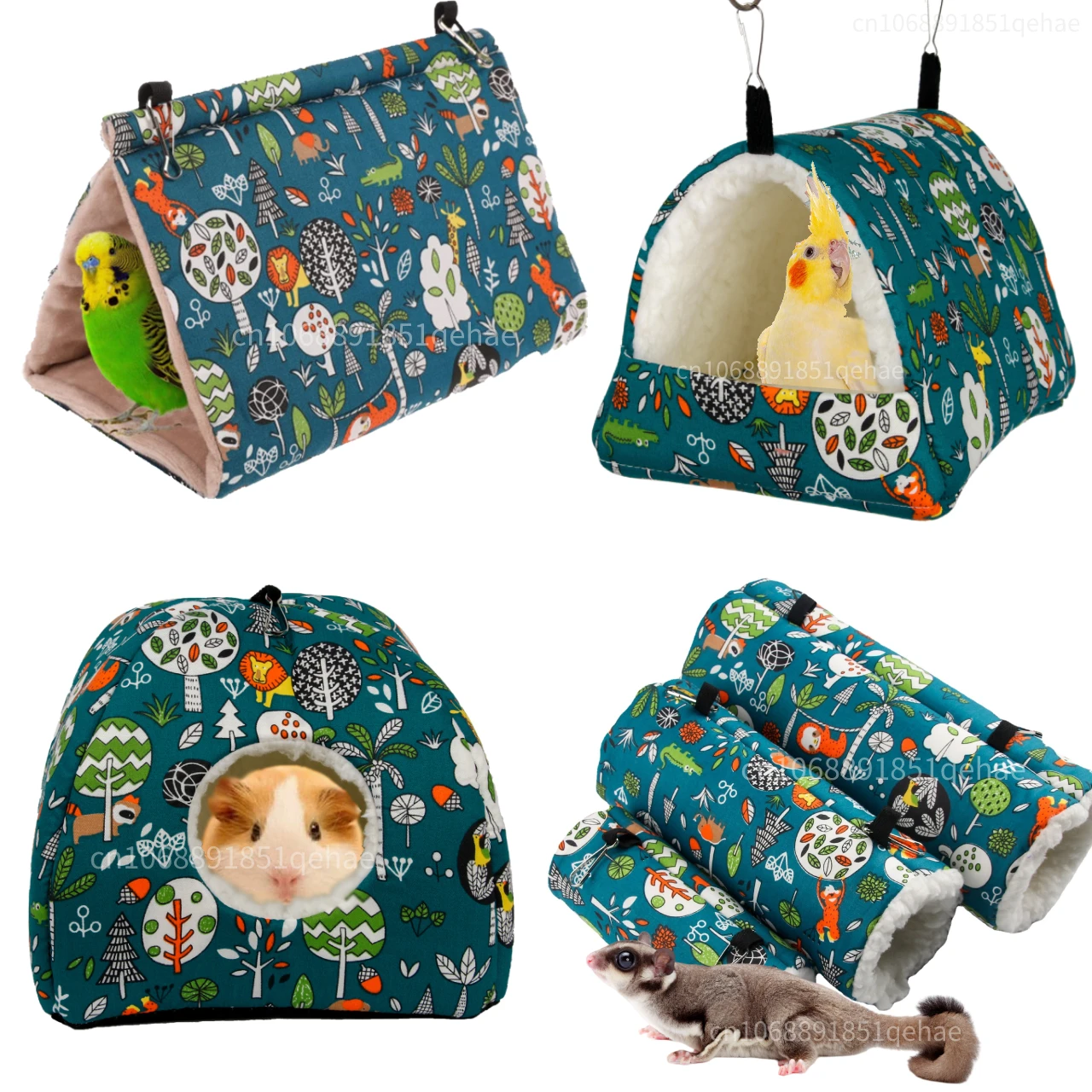 Parrots Squirrels Hamsters Honey Fluffy Birds Velvet Winter Warm Cotton Toy Hammock Passage Tunnel Pet Products Hamster Tent