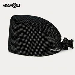 black Cotton Soft and gentle fabric Scrubs Caps for Women's and Men's Surgical Hat Medical nurse pet grooming work scrub hat