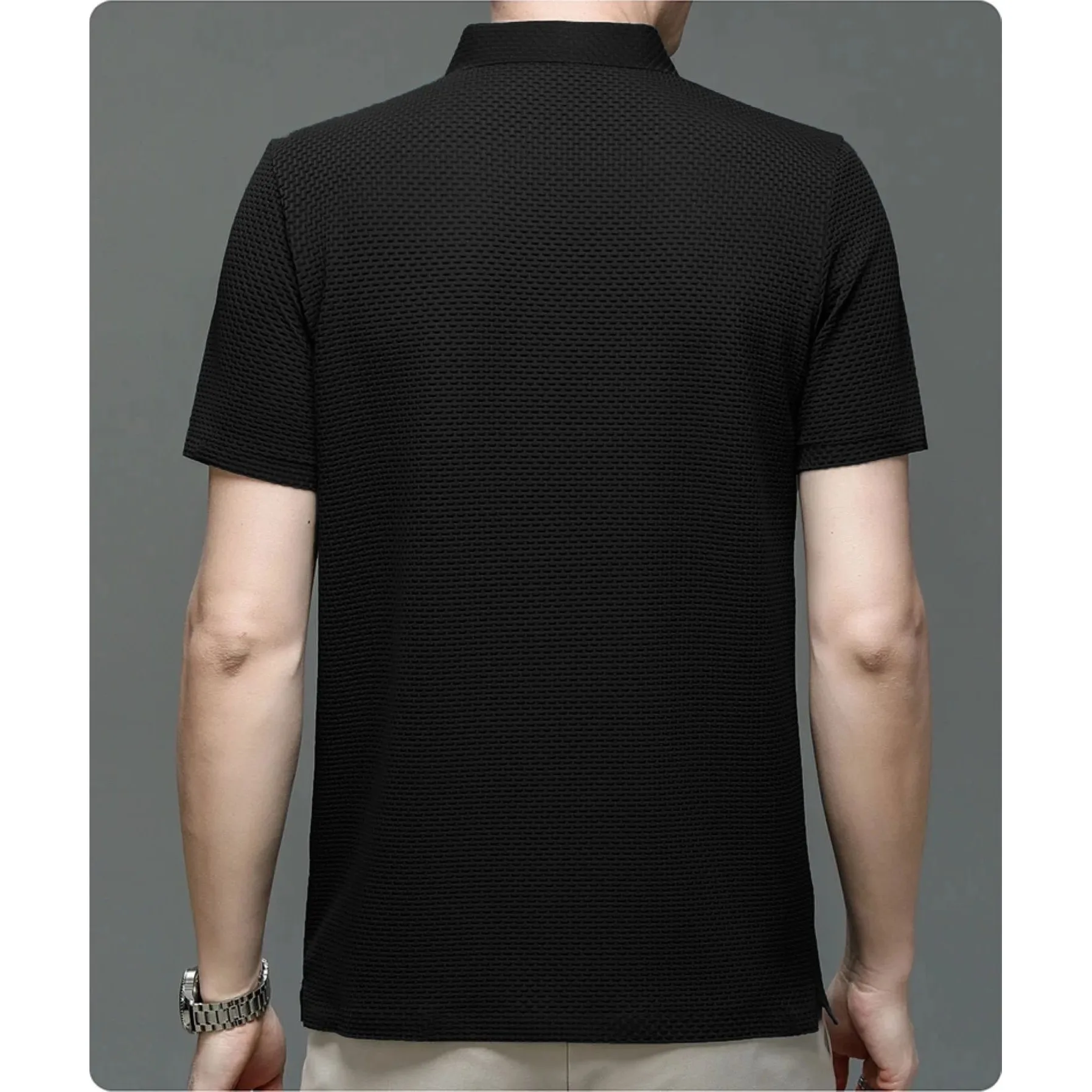

Rendy Guba Sle Men's Casual Ruffian Striped Long Sve irt Thiened Autumn Wear Basic ular Wide Fit