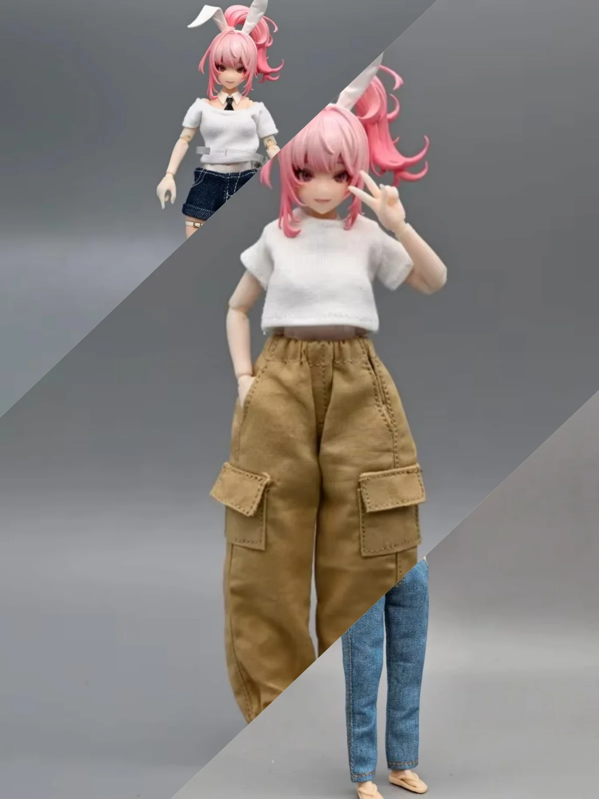 

【20days Made】1/12 Scale Female Soldier Clothing Accessories Cargo Pants Casual Shorts Set Washed Jeans Fit 6''Action Figure Toys