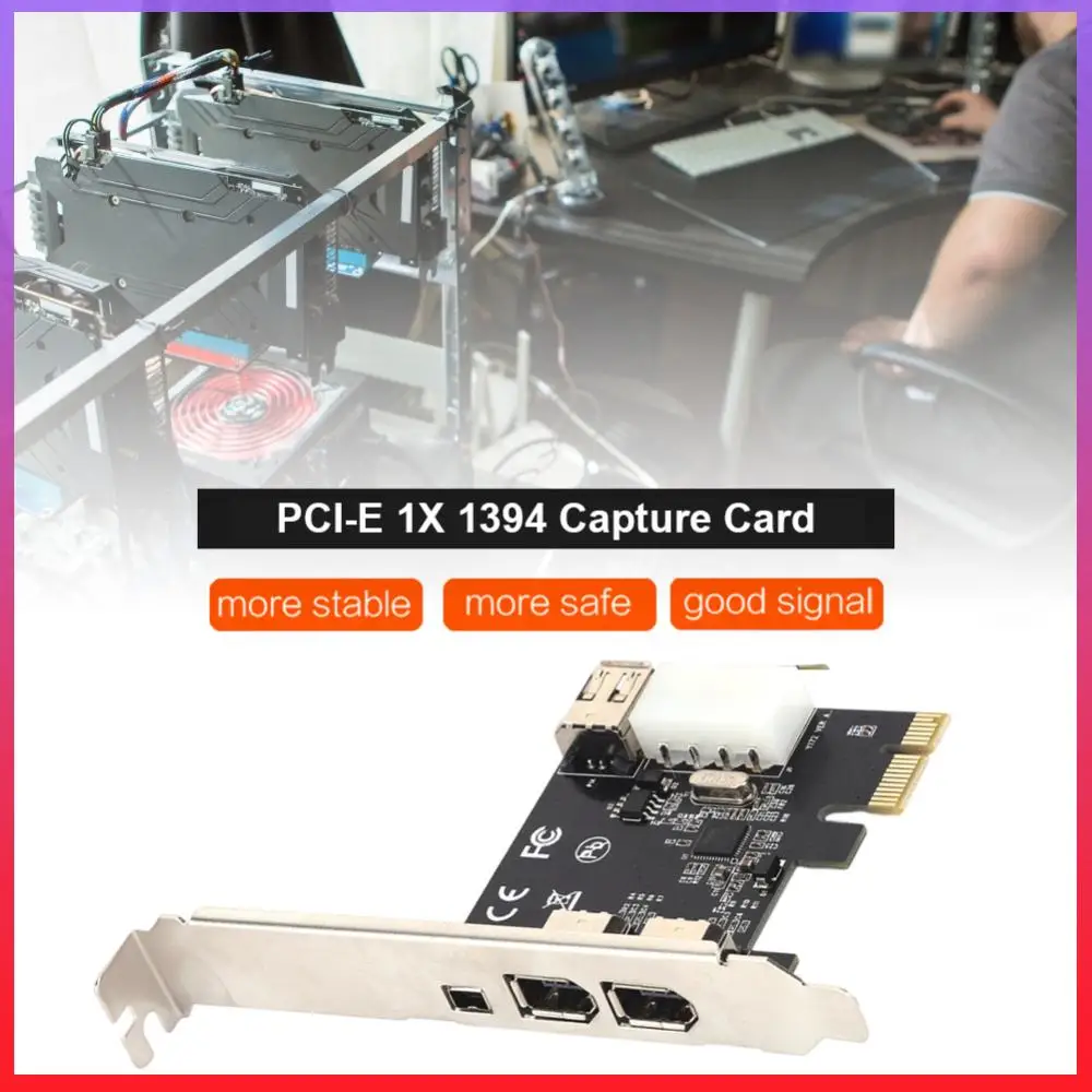 

Адаптер видеозахвата PCI-E 1X 1394 DV, 6-контактный на 4-контактный, 3-портовый конвертер Firewire
