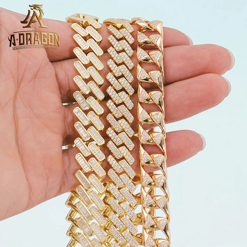 Fine Jewelry Gold Miami Cuban Chain Selling Shine Brightly 10k 14k 18k Gold Wholesale Cuban Link Chain