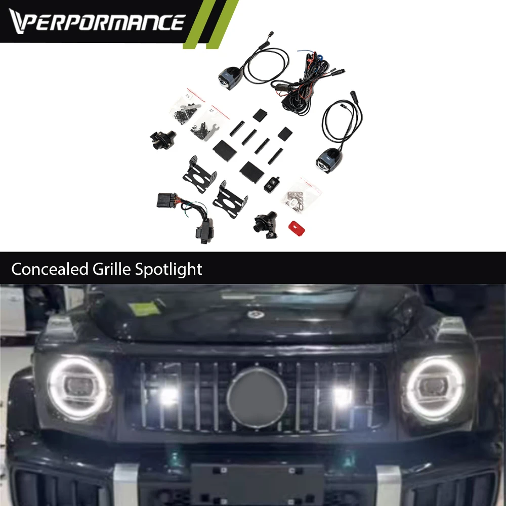 

2019+ G CLASS W464 W465 Concealed Grille Spotlight High Quality Car Upgrade New Body Parts G500 G63 Front Grille Spotlight 1 pc