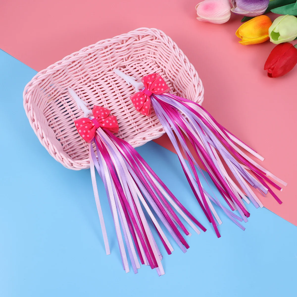 

1 Pair Bike Streamers Handlebar Ribbon Kids Bicycle Tassels Decorative Fringe For Children Scooter Tricycle 2-Wheelers Pvc Clips