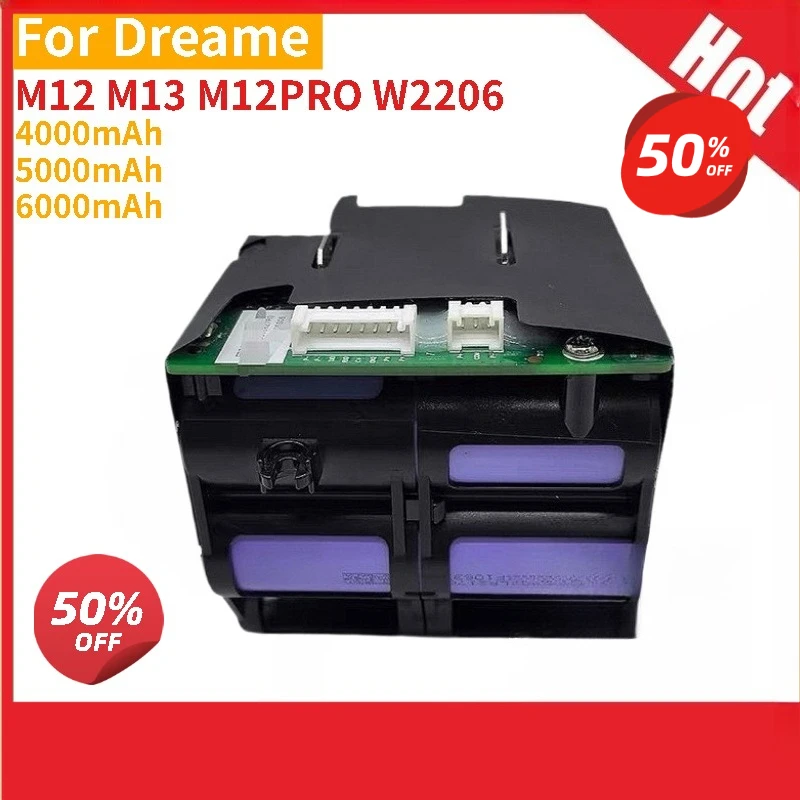 

21.6V 6000mAh Replacement Battery for Dreame M12/M13/M12PRO/W2206 Vacuum Cleaner Battery High Quality