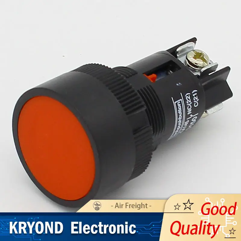 6PCS 22mm Momentary Push Button Switch Red Green Blue Yellow Black White Normal Open + Normal Close