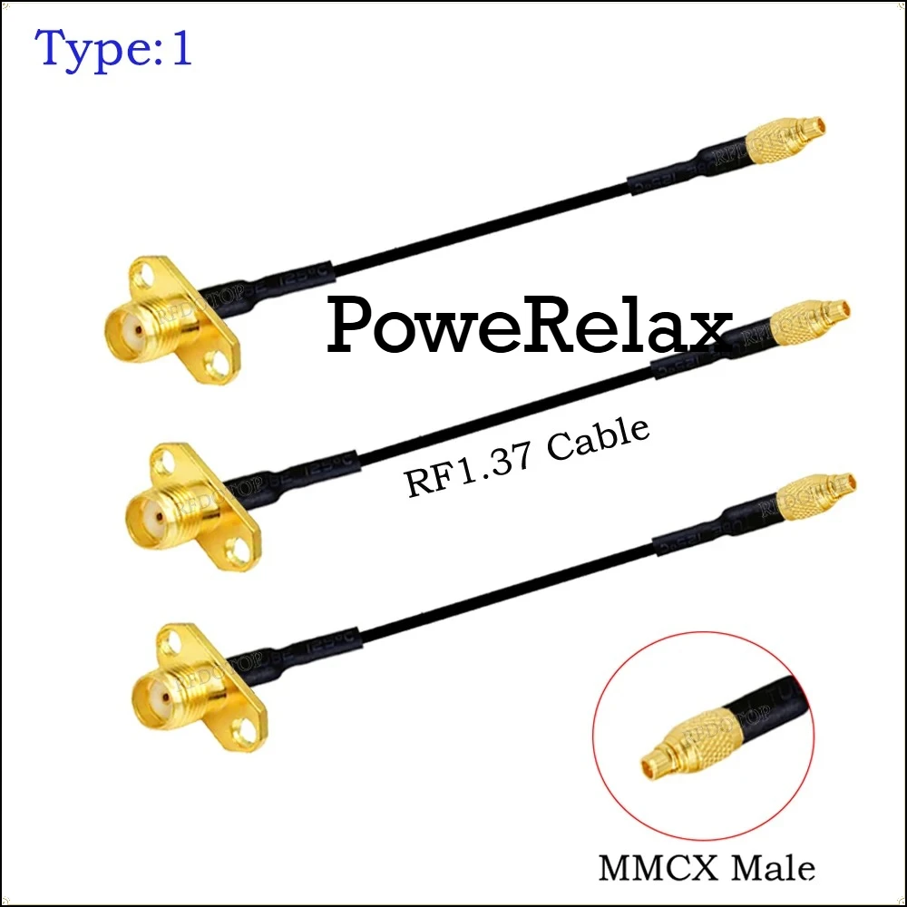 3pcs Mmcx Elbow To Sma Radio Frequency Cable Adapter Cable Jumper Feeder Female Adapter Cable Double Hole Cable