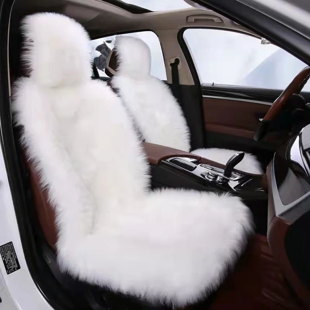 Universal Car Seat Covers Artificial Plush Autumn Winter Warm Fur Seats Cushion for Cars SUV Trucks Auto Interior Accessories