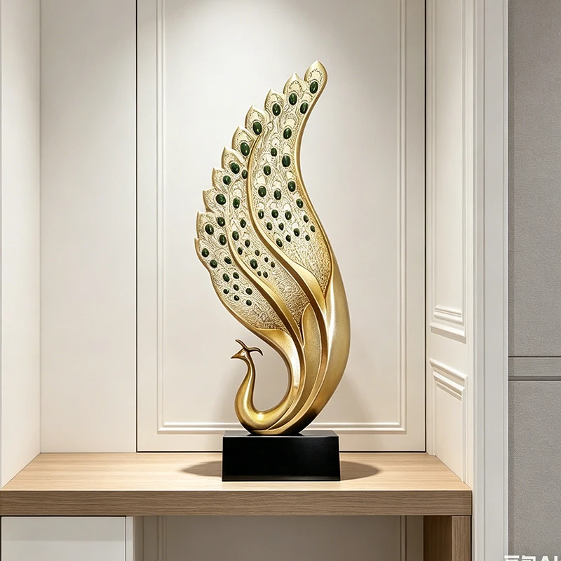 

Peacock Figurines Modern Simple Living Room Ornament Luxury Creative Design Figurines Hotel Entrance Hall Decoration Ornaments