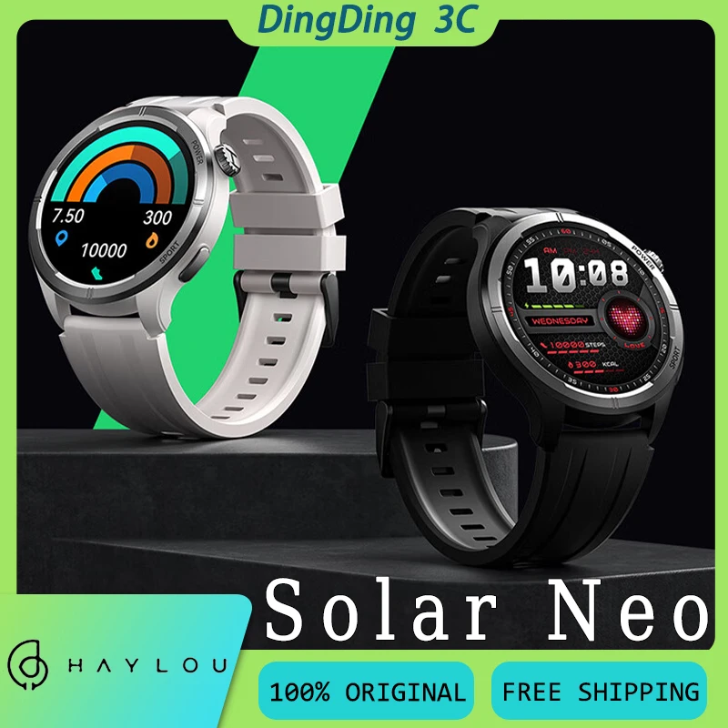 HAYLOU Solar Neo Смарт-часы Bluetooth 2-в-1 Комплексный мониторинг здоровья Длительный срок службы батареи Водонепроницаемые спортивные часы на заказ