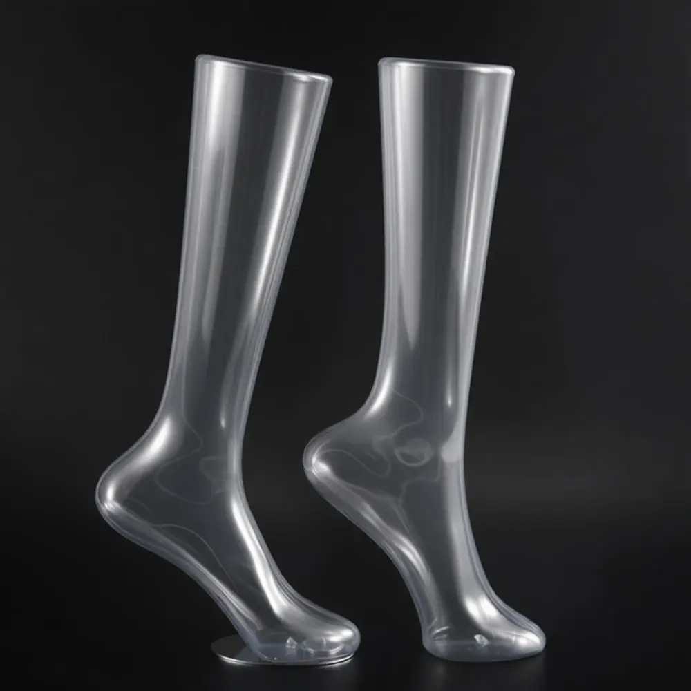 Clear Female Male Foot Display Mold Magnet Connection Sock Holder Stand Photography Prop For Ankle Mid Tube Socks