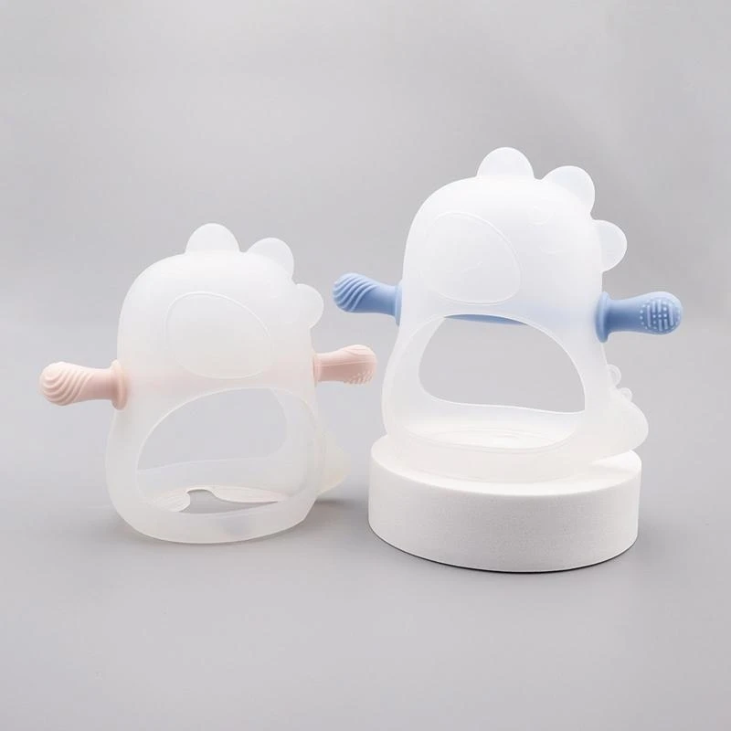 Bonito desenhos animados bebê mordedor dinossauro silicone mordedor bebê molar brinquedos para o aniversário 15ub