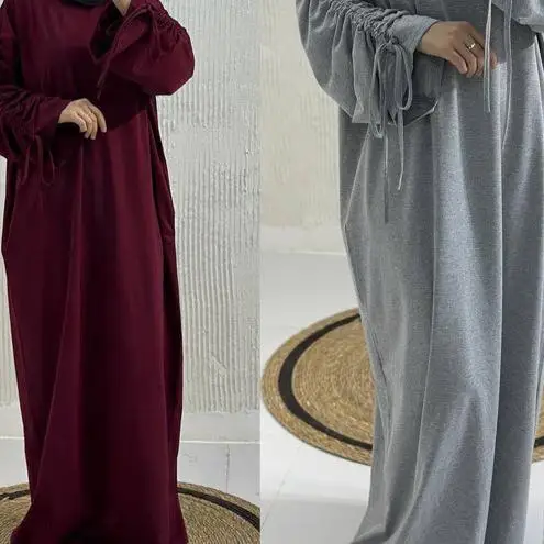 

Комплект одежды LR036: Длинный халат с рукавами и завязками в стиле Дубай (Ближний Восток), осенняя коллекция, производство Китай