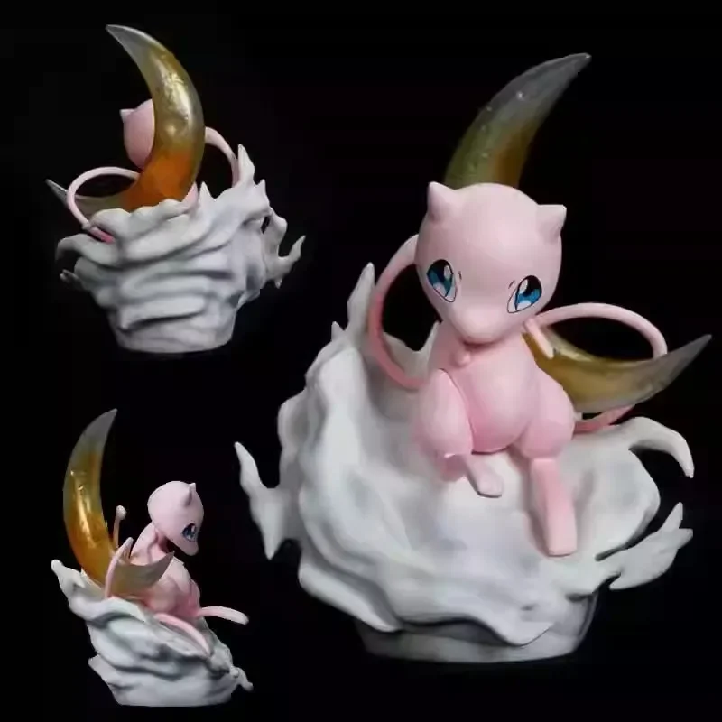 14cm Pokemon Anime Action Figure Gk Mewtwo Moon Background Pvc Model Kawaii Statue Cute Decoration Doll Collection Kids Toy Gift