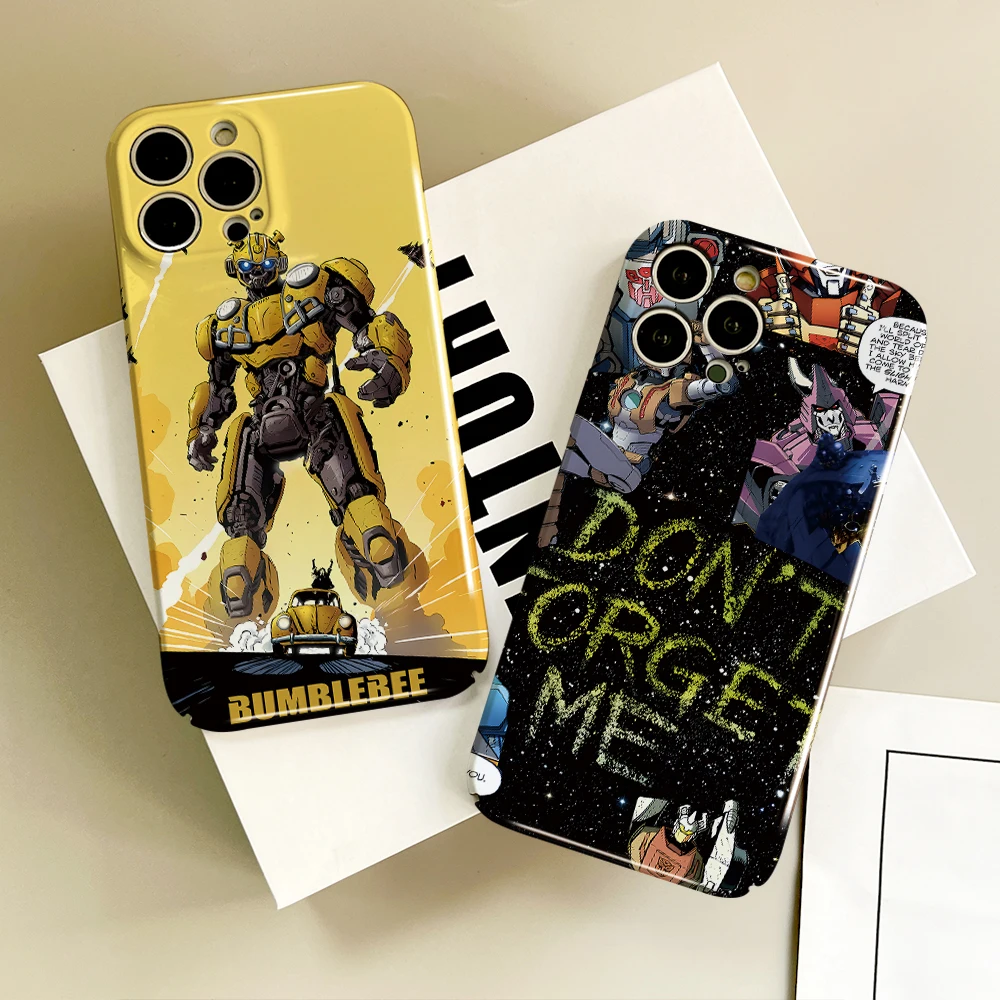 Movie T-Transformers Cartoon Phone Case For IPhone 16 15 14 13 12 11 Plus Pro Max Mini Glossy HD Hard Cover Film Shell