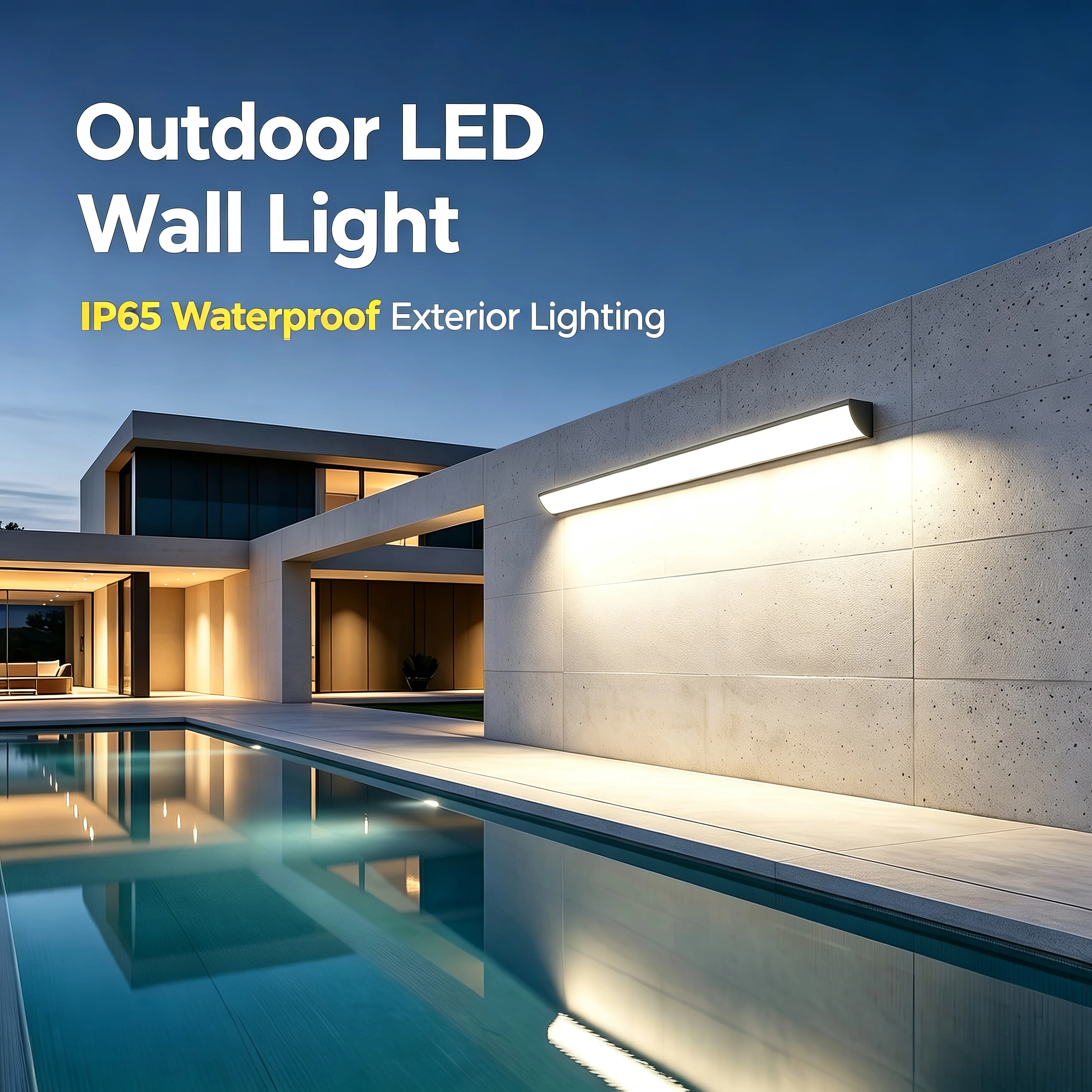 2 /1 PCS Modern Waterproof Long Strip Wall Lamp Minimalist 3Color Dimmable Garden Villa Porch Courtyard Light AC85-265V IP65