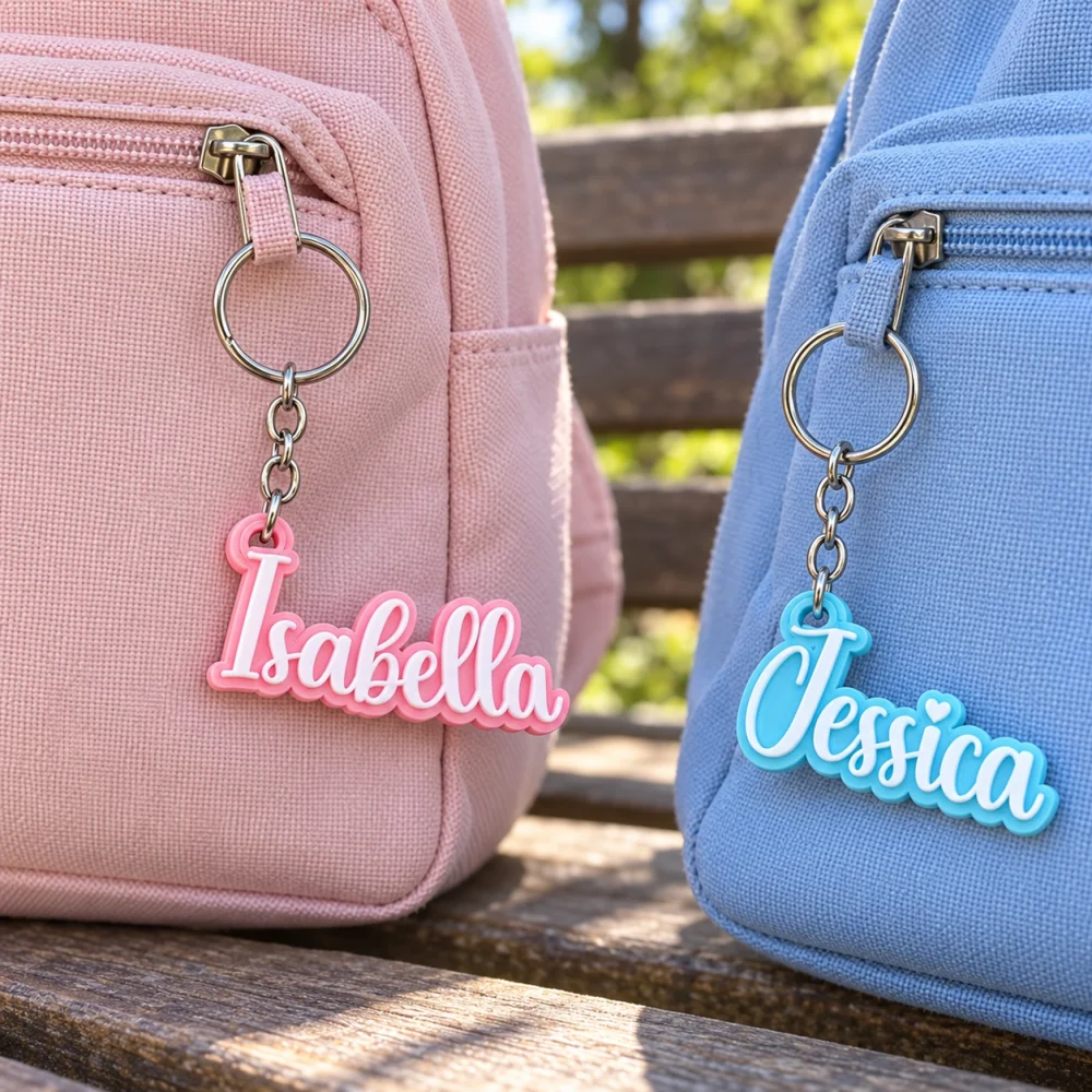Personalized 3D Printed Name Keychain, Heart Accent