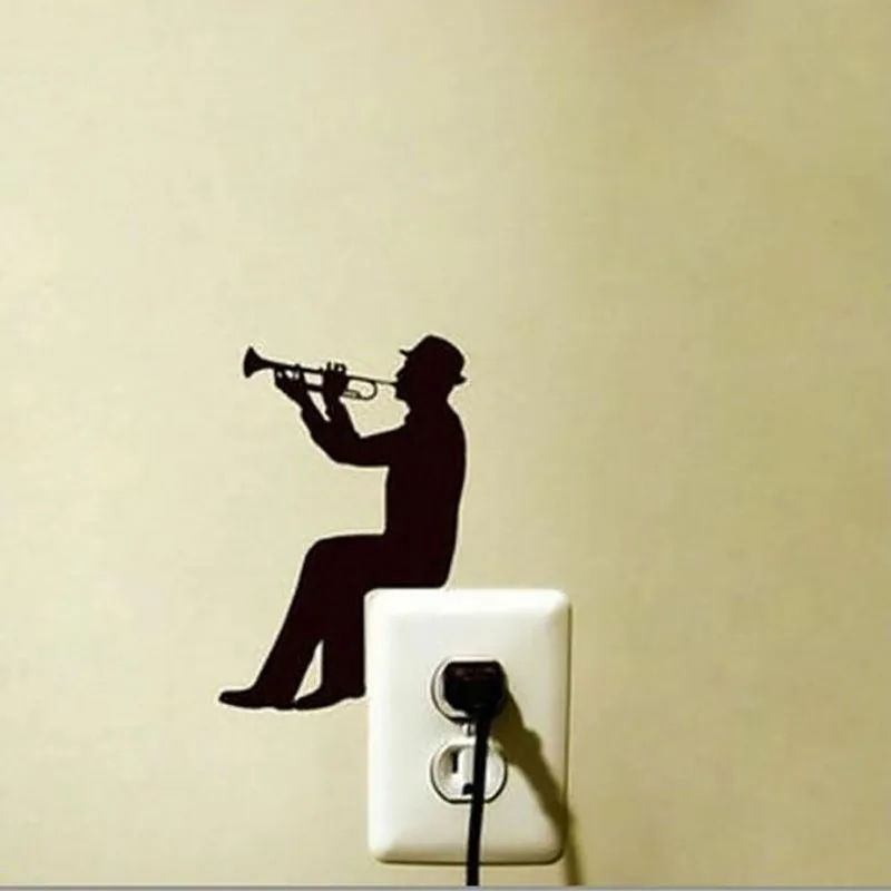 

Modern Saxophone Jazz Music Vinyl Decal Sticker Home Light Switch Refrigerator Instrument Decoration