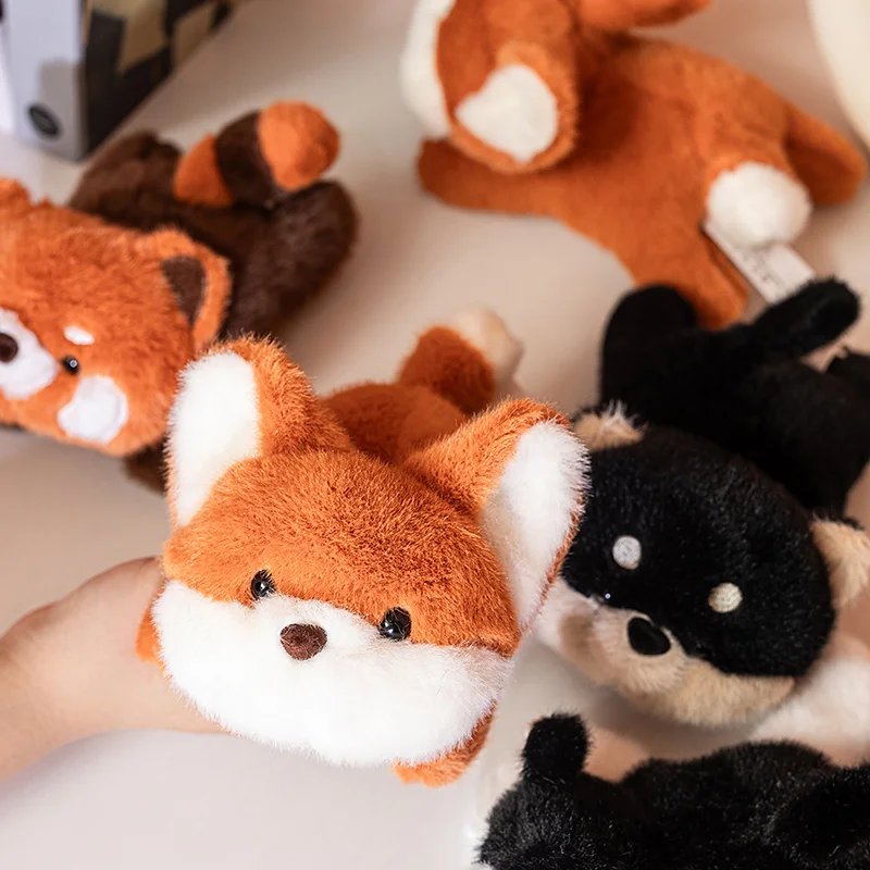 17CM Kawaii Cartoon Simulation Forest Animal Cat Raccoon Fox Stuffed Plush Toy Children's Shiba Inu Piggy Handmade Doll Gift