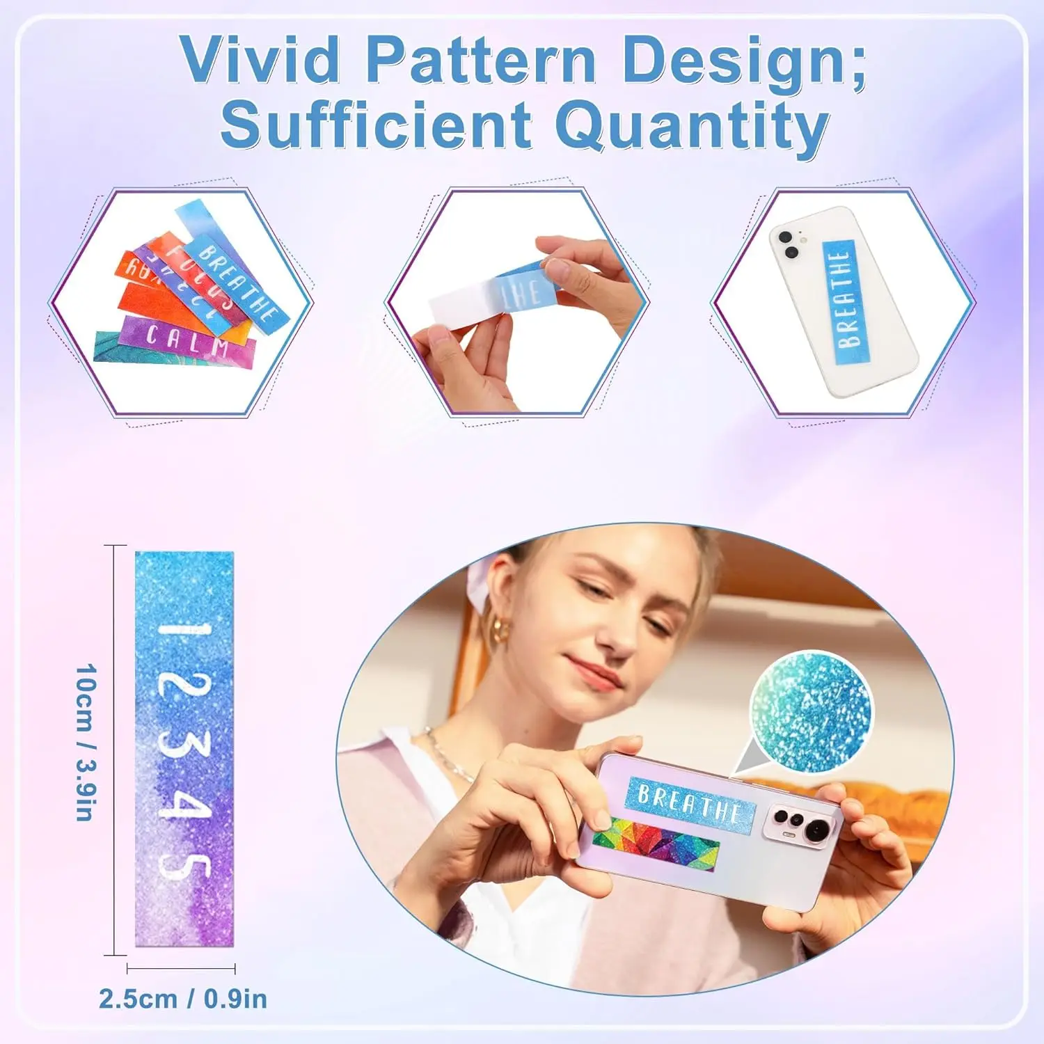 50PCS Calm Stress Stickers for Anxiety Sensory Stickers for Relieve Adults Teens with Tactile Textured Surface Patterns