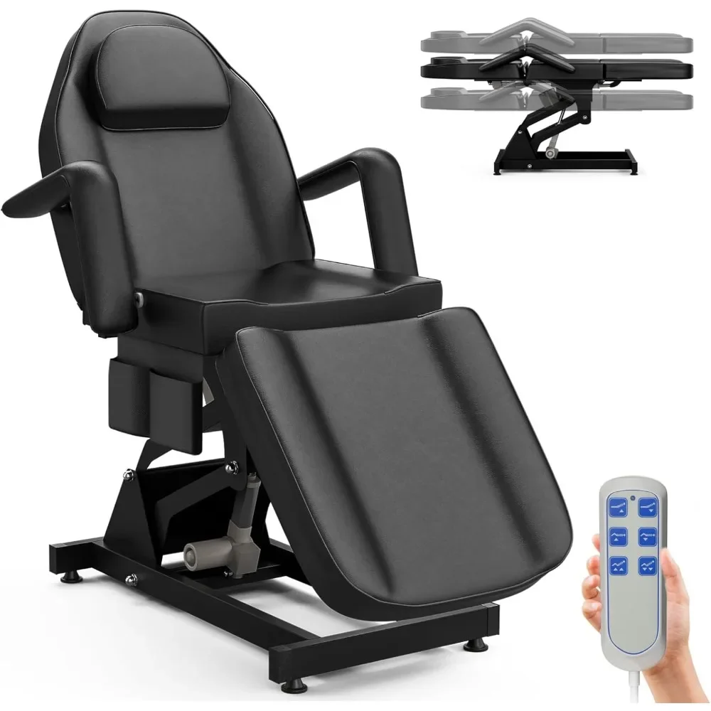 

Fully Electric Spa Bed Tattoo Chair Facial Table 3 Motor, 21''-28" Height Backrest Footrest Electric Adjustable