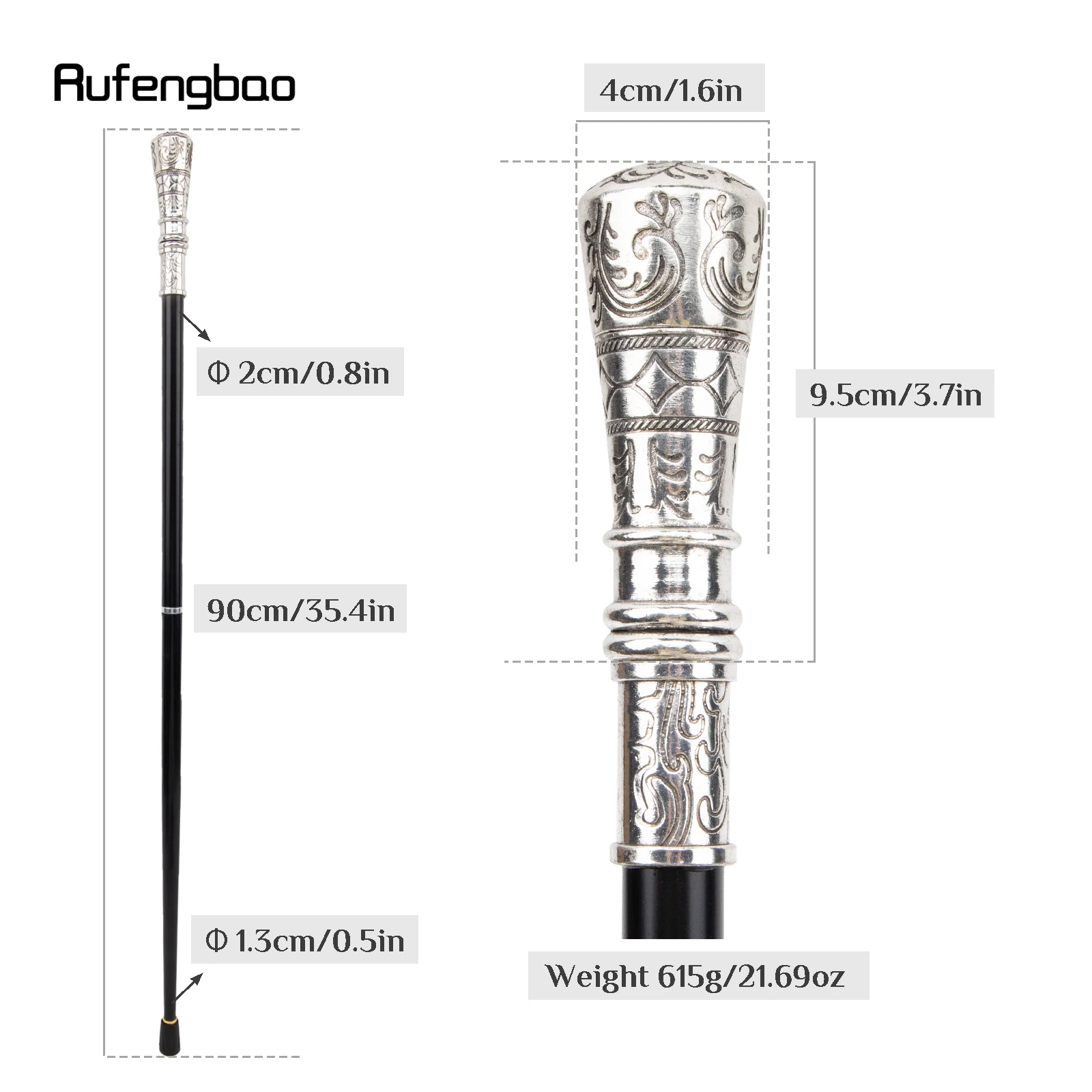 White Flower Walking Cane Fashion Decorative Walking Stick Gentleman Elegant Cosplay Cane Knob Crosier 90cm