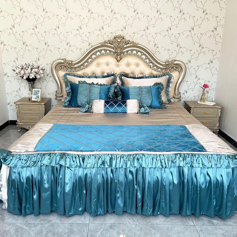 High-end bedding, classic luxury bed set, neo-classical ,  model room, supporting