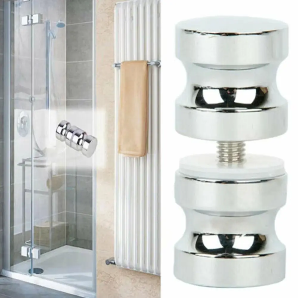 Back-to-Back Stainless Steel Door Knob Puller Solid Double Side Shower Screen Handle Single-hole Aluminum Alloy