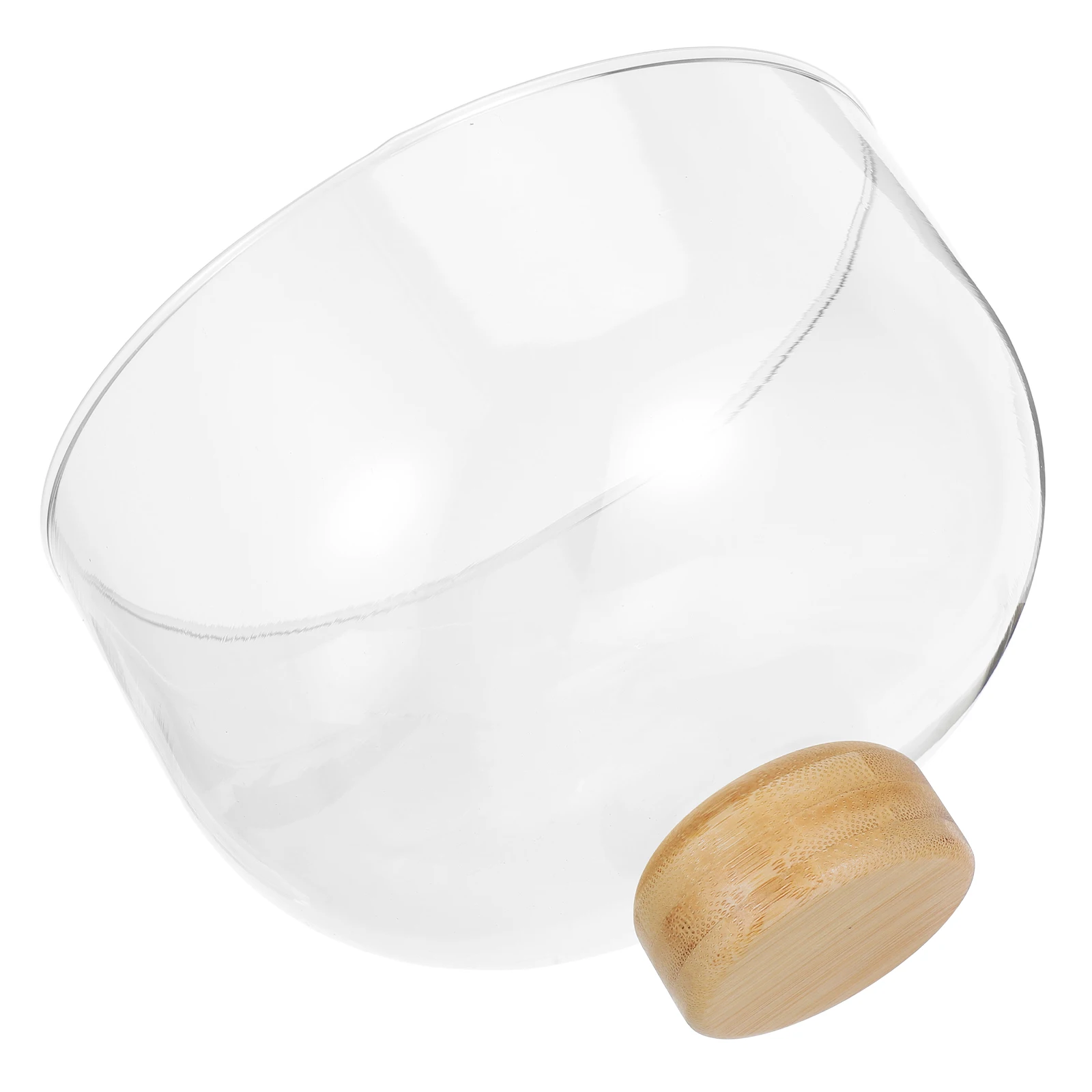 

Wedding Dessert Display Holder Cake Stand Bamboo Tray Glass Dome Clear Lid Vintage Plate Party Accessory Fruit Storage Cake