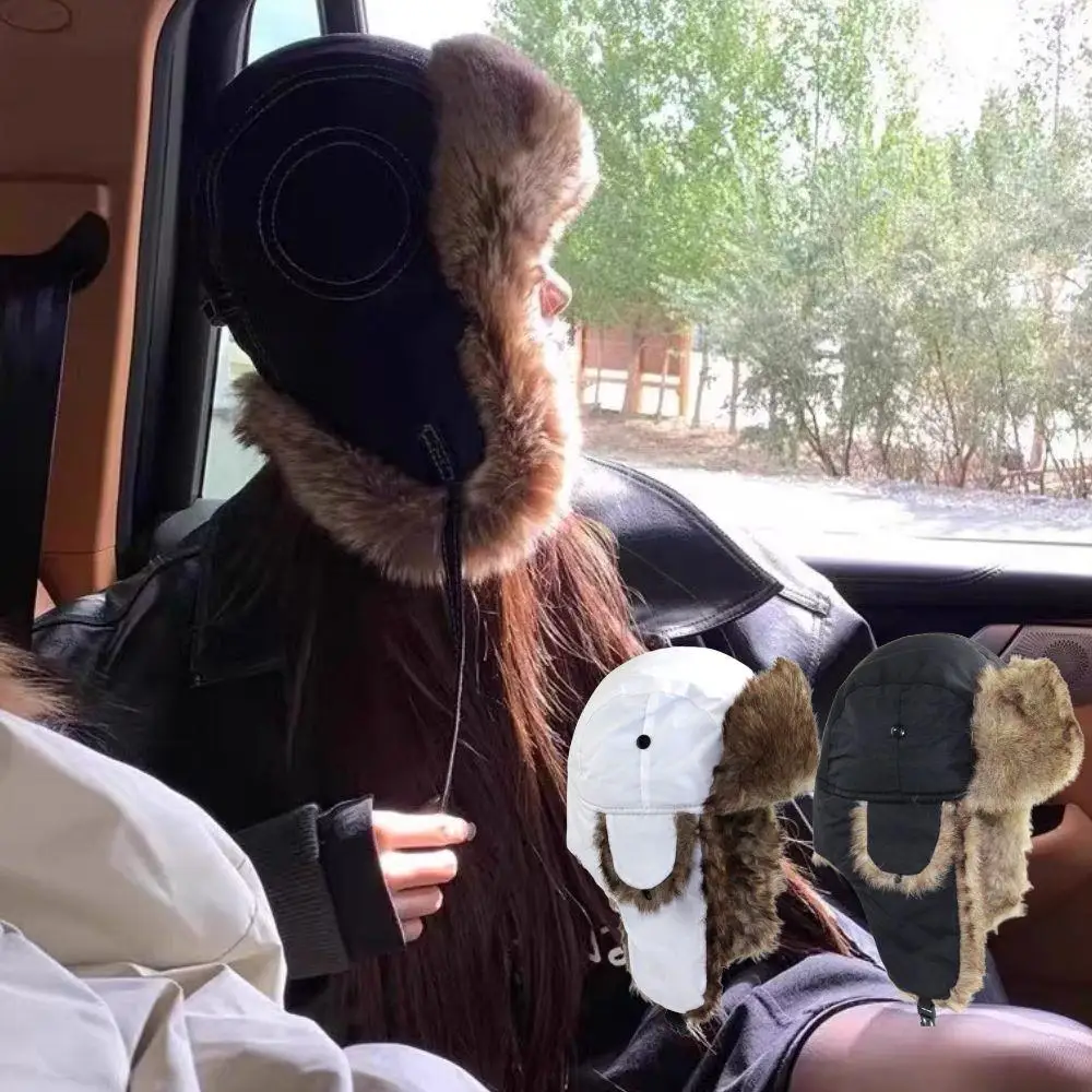 

Russian Warm Ear Protectors Hats Unisex Trapper Bomber Caps Mens Women Trapper Cap Aviator Trooper Earflap Faux Fur Earflap Hat