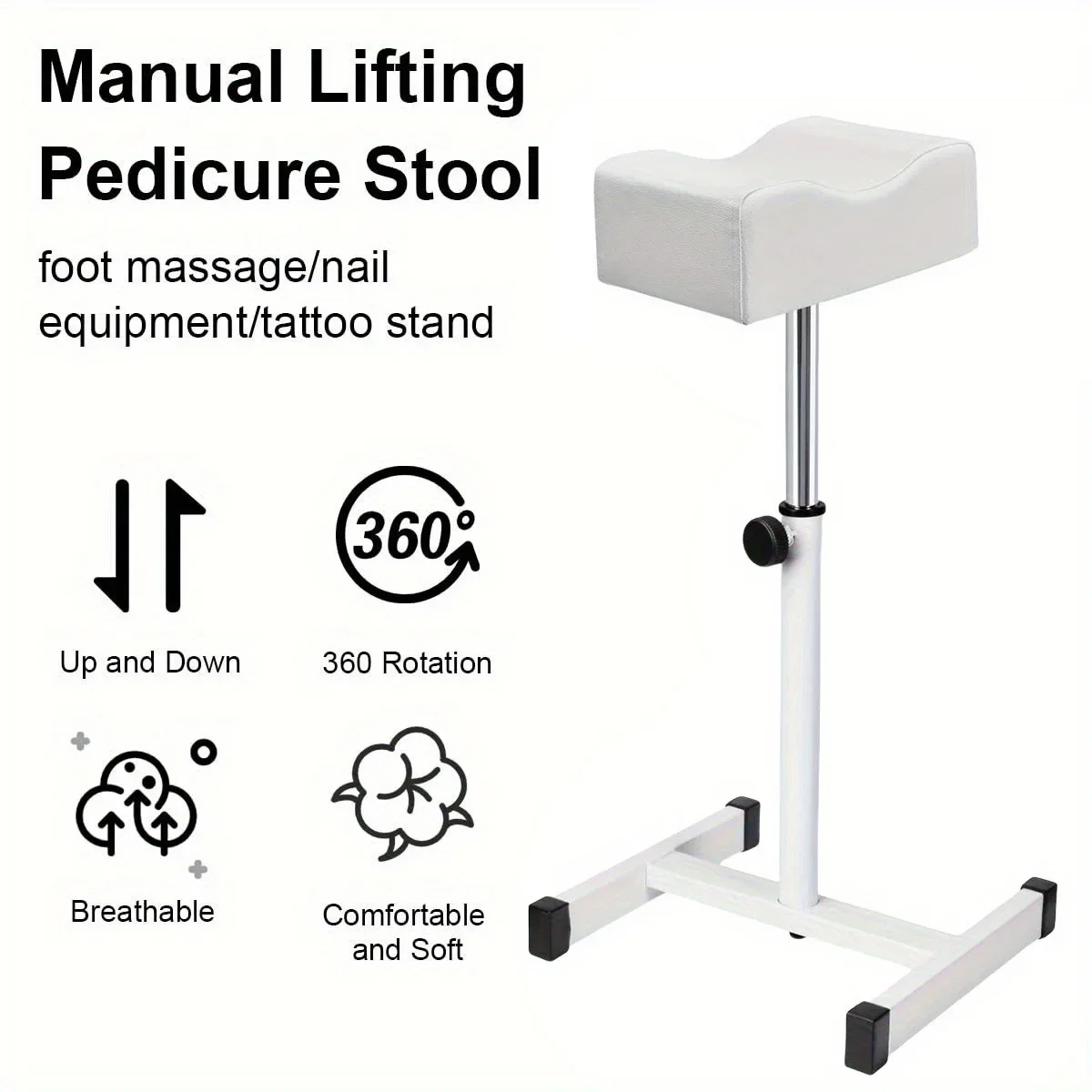 Adjustable Height Pedicure Stool Modern Simple Tattoo Manicure Chair Portable Foot Massage Stool for Beauty Salon