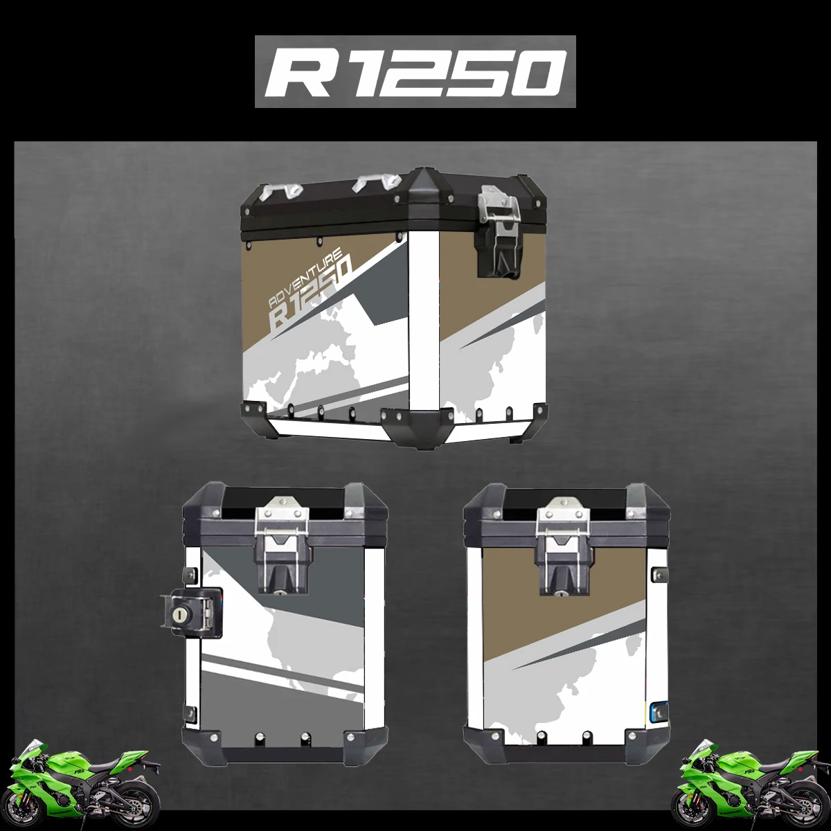 Motorcycle Stickers For BMW R1250GS R1250 GS 2004-2023 2022 2021 ADV Decorative Alloy Box Sticker Decal Set aluminium pannier