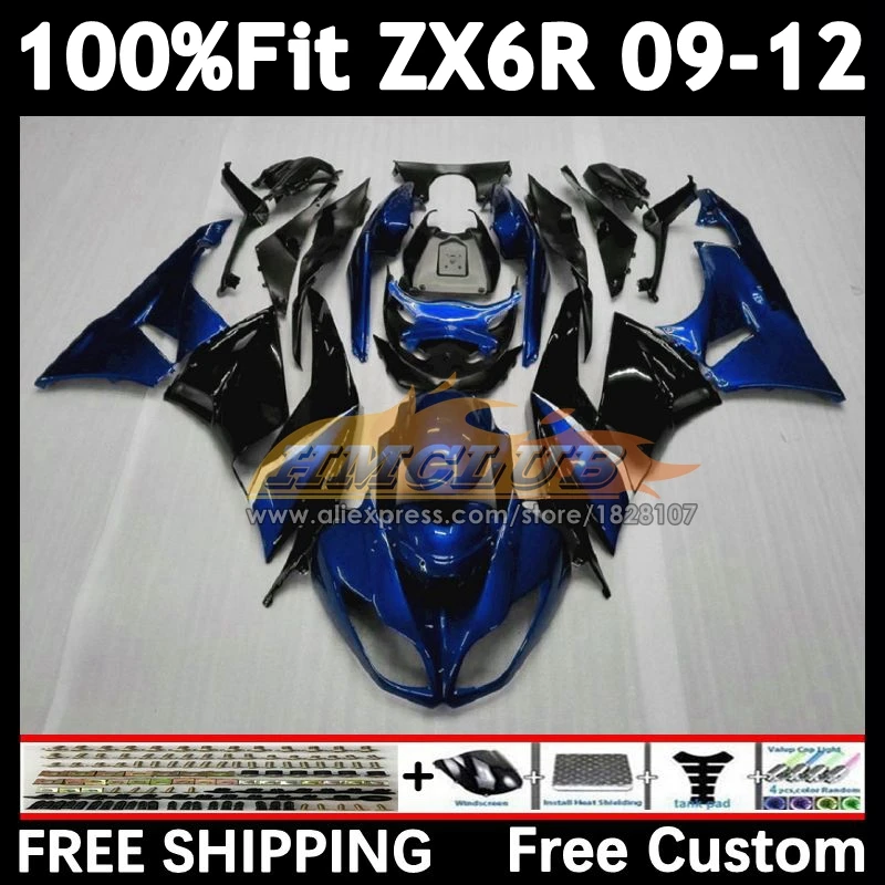 Injection Kit For KAWASAKI NINJA ZX-636 ZX-6R 2009 2010 2011 2012 158No.14 ZX 636 6R gloss blue ZX636 ZX6R 09 10 11 12 Fairing