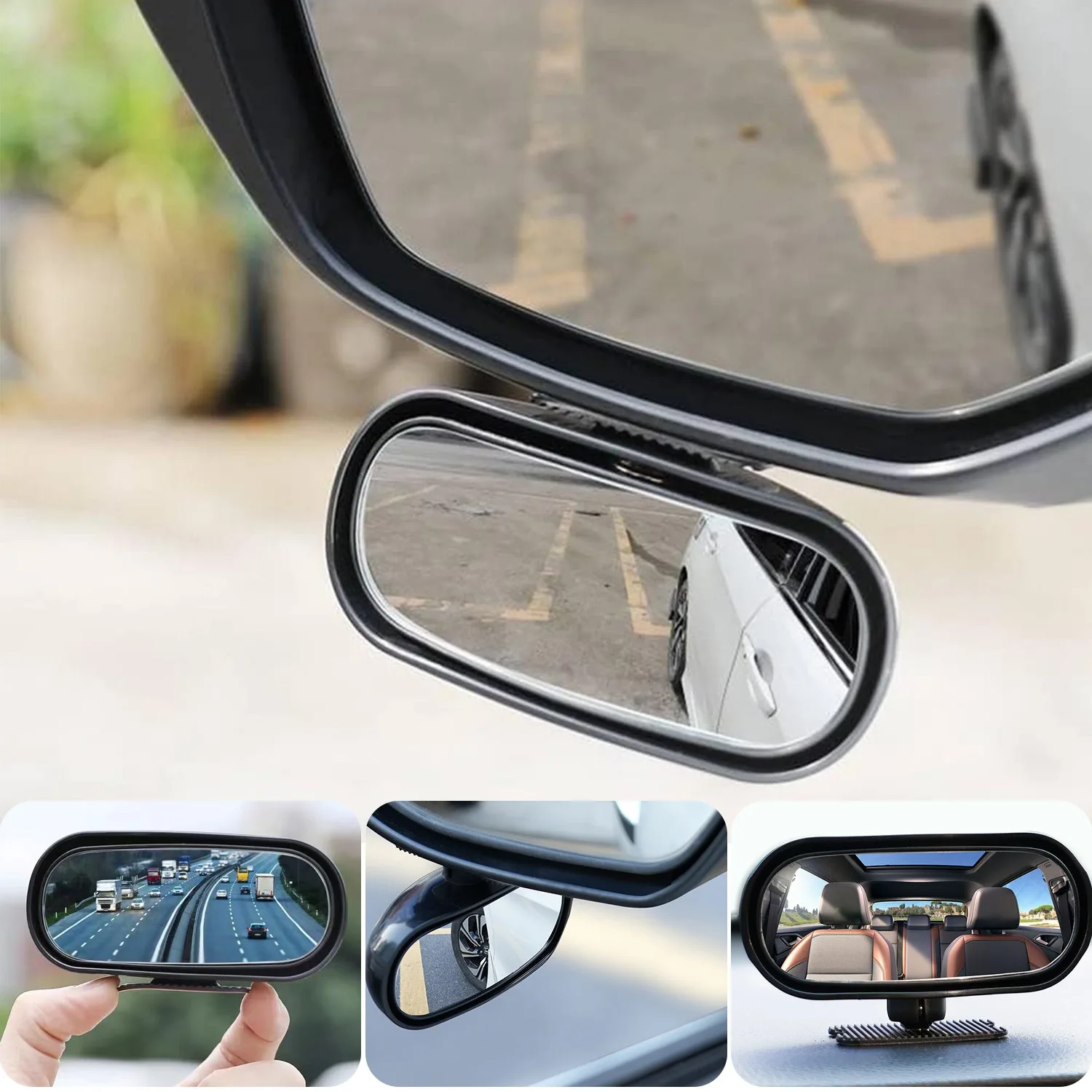 2pcs Car Blind Spot Mirror, 360° Adjustable Wide Angle Convex Rearview Mirror, Side Mirror Auxiliary Mirror for Car Truck & SUV