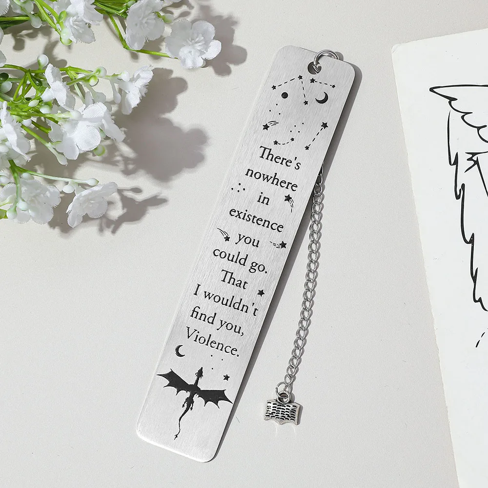

Empyrean Series Fourth Wing Bookmark, Romantic Fantasy Bookmark - Star Moon Dragon Design Perfect for Gothic Style Lovers&Book