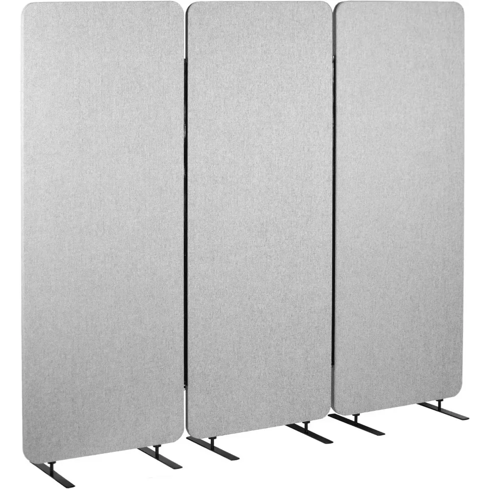 Freestanding 72 x 66 inch Privacy Panel, Cubicle Divider, Acoustic Wall Partition, x3 24 inch Panels Screens & Room Dividers