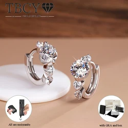 TBCYD 5mm D Color Moissanite Hoop Earrings For Women With GRA S925 Sterling Silver Ear Clasps Buckle Original New Fine Jewerly