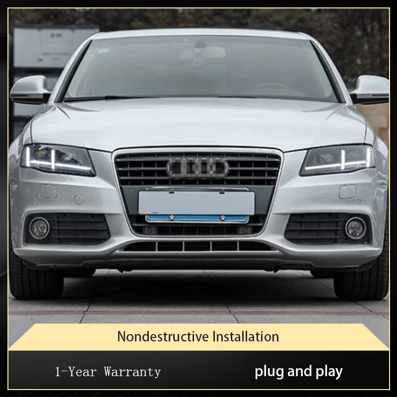 Car Accessories Styling For Audi A4L 2009-2012 Front Lamp DRL Headlight Turn Signal Highlight LED Bulbs Projector Lens Auto