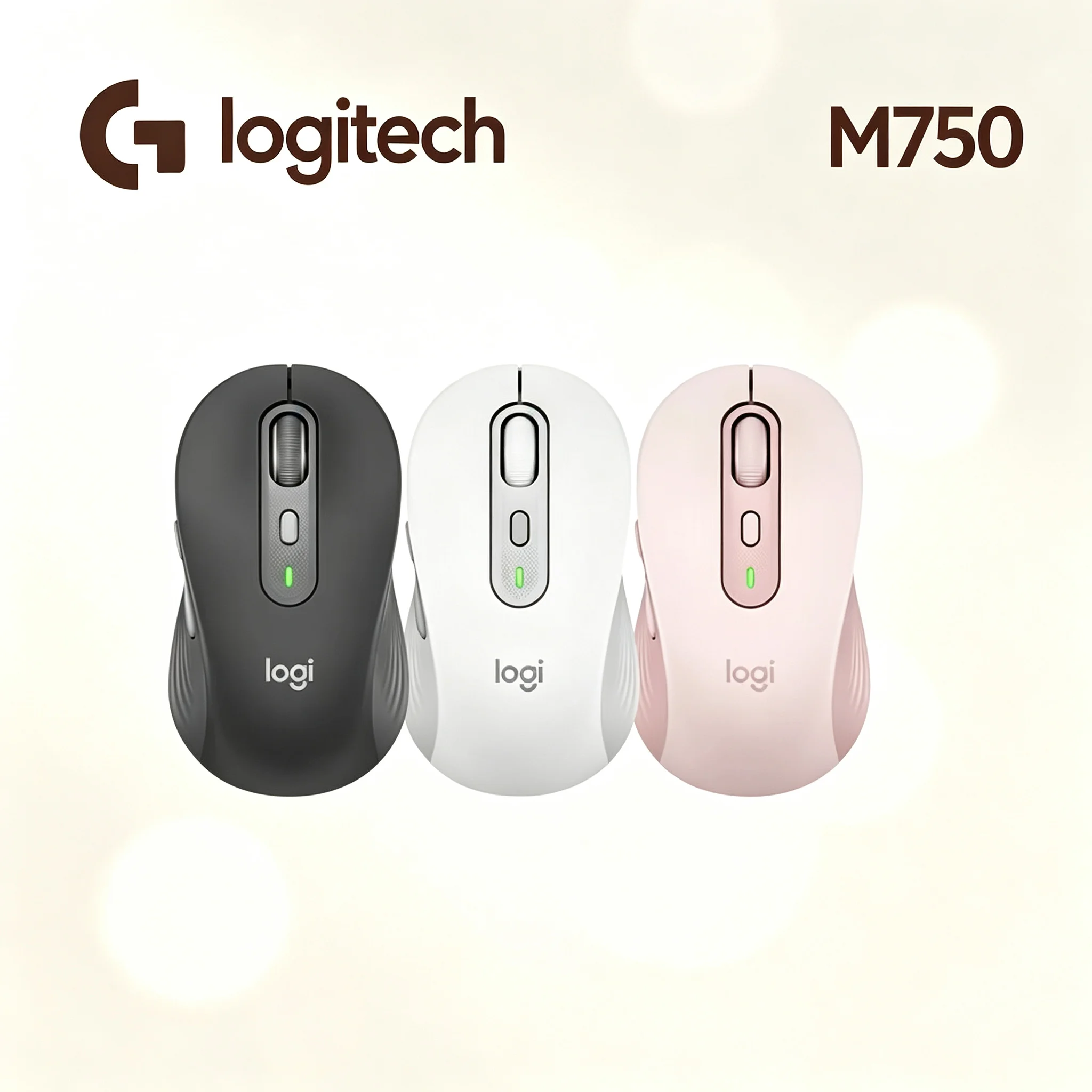 Logitech M750 6‑Key Wireless Mice,Adjustable 400‑4000 DPI Sensitivity,Dual‑Connection Mode Silent Operation For Desktop Notebook