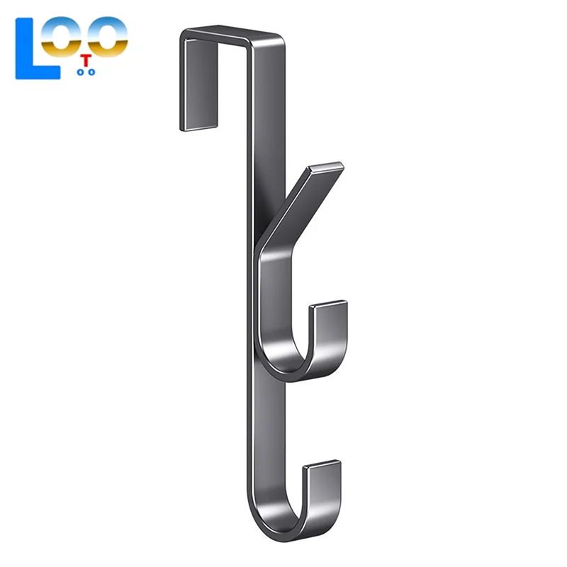 خطاف باب سهل التركيب - رف معطف معدني قوي، مناسب للملابس والقبعات والحقائب - تصميم موفر للمساحة، مناسب لغرفة النوم