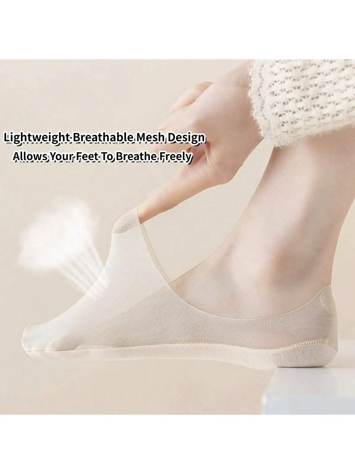 1 Pair Women's Summer Socks, Comfortable And Breathable Boat Socks, Ultra-Thin Ice Silk Gauze Socks, Women's Shallow Mouth  Sock