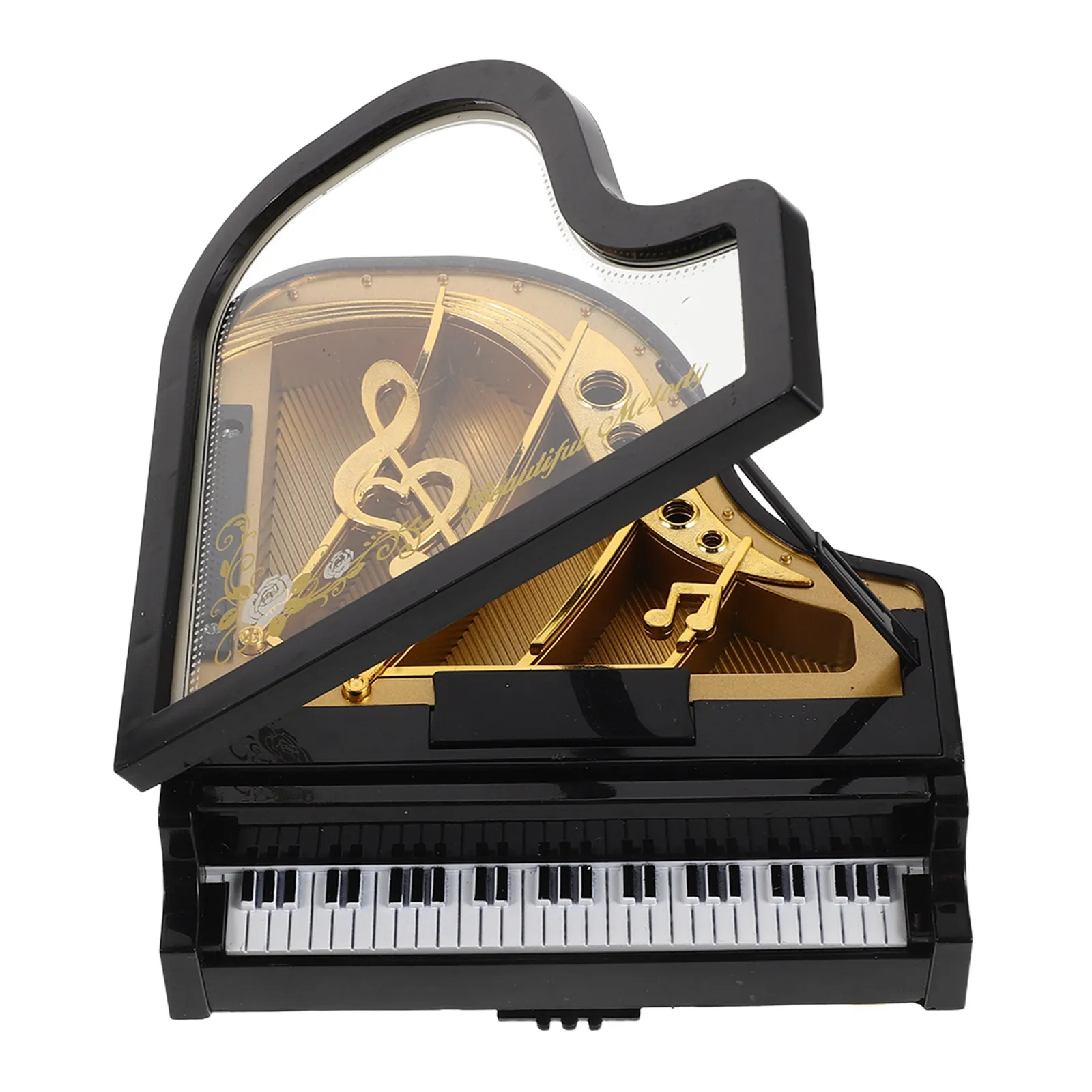 Vintage Piano Music Box Hand Crank Mechanical Miniature Classical Tabletop Decor Romantic Gift for Home Office Valentine