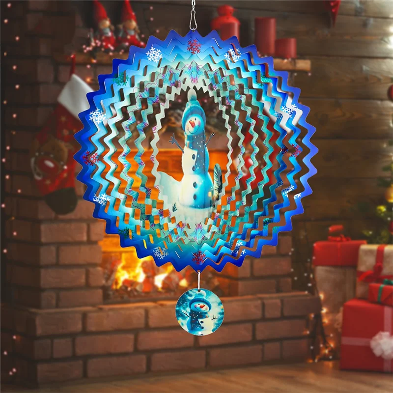 P4-Wind Spinners 3D، عيد الميلاد شنقا الرياح سبينر لزينة عيد الميلاد، 12 بوصة ساحة الفن زينة هدايا عيد الميلاد #5