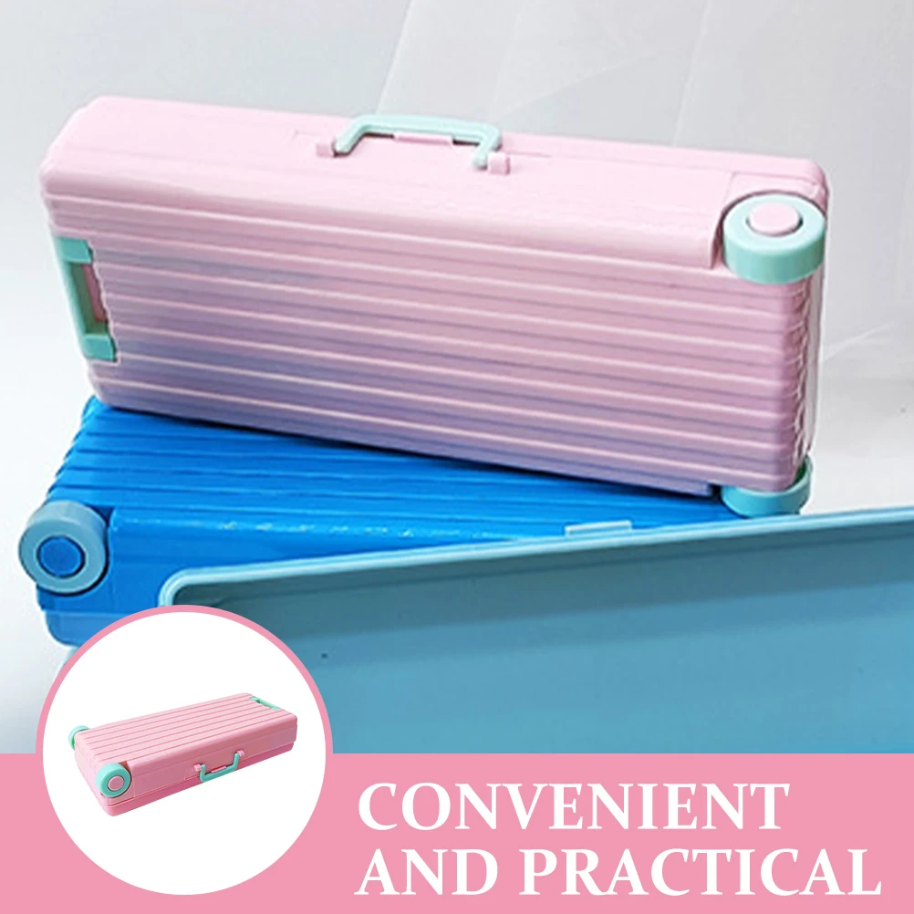 

Pink Pencil Box Stationery ganizer 2 Layers Cream Resin DIY Pen Storage For Kids Students Plastic Cases Hard Pouch Student Kid