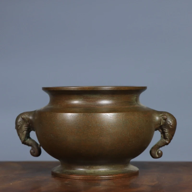 Brass , -colored , household , pure copper Xuan De incense burner, lost-wax cast